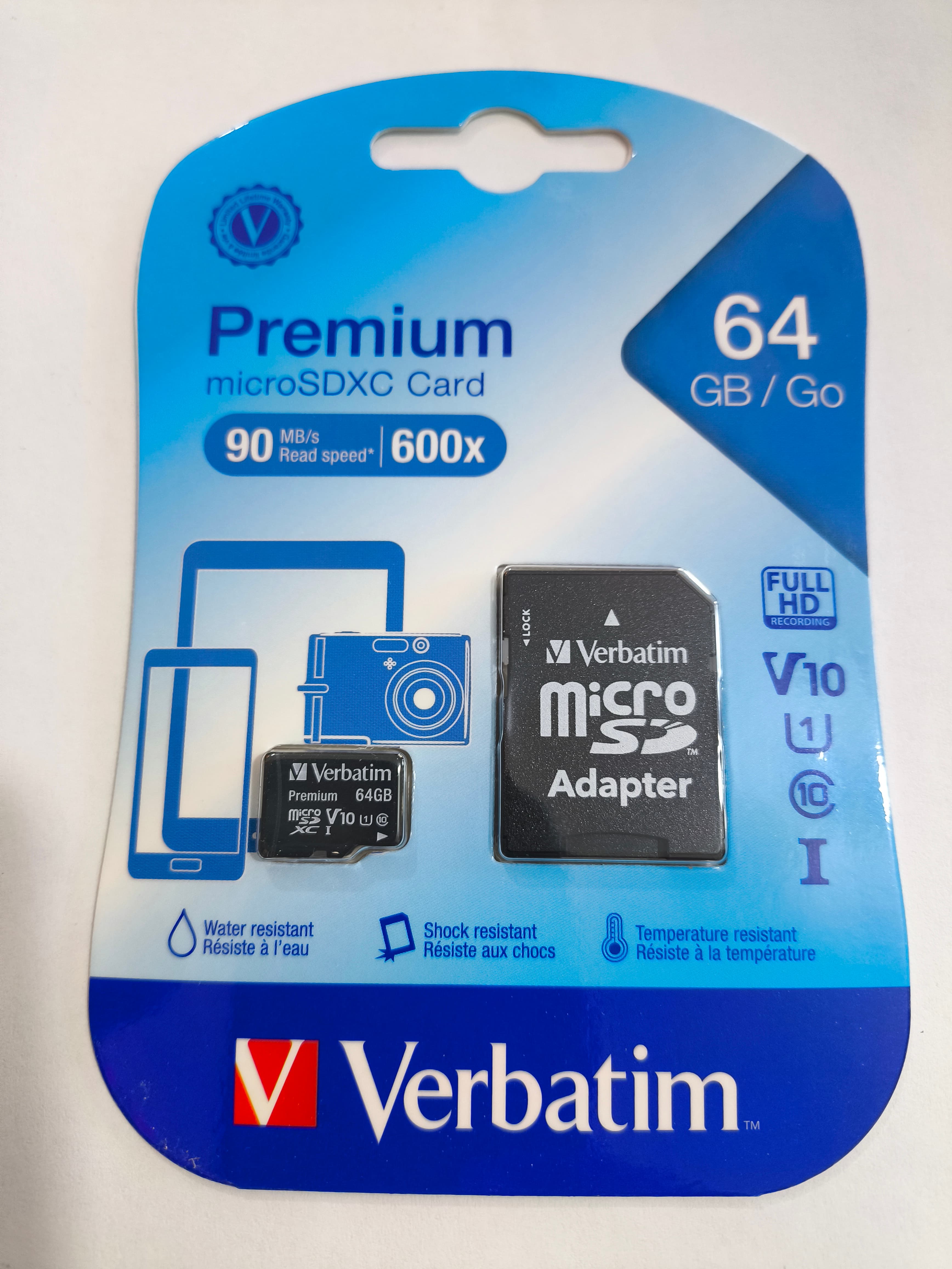 Imagen de Memoria Msd Premium Verbatin de 64GB Class 10 SDXC VERB44084