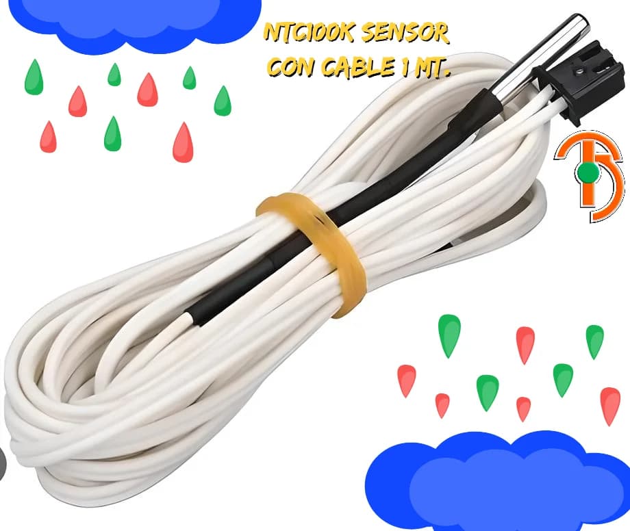 Imagen de Termistor Sensor NTC100k Con Cable de 3 Pies Arduino
