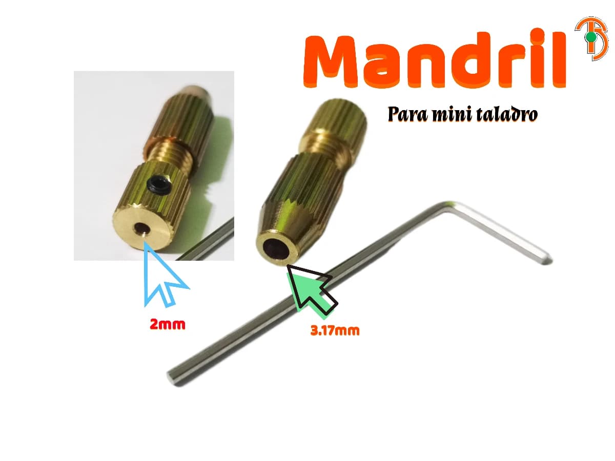 Imagen de Mandril mini para MIni taladros (Driller) vesion arduino de 2x3.17mm