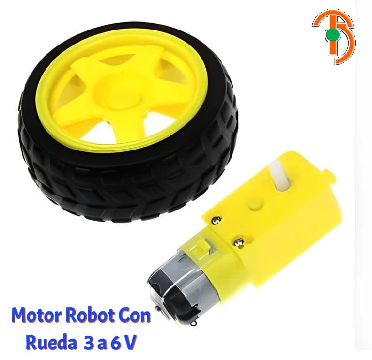 Imagen de Neumático Rueda de plástico Amarilla con Negro 65x25mm Arduino Proyector