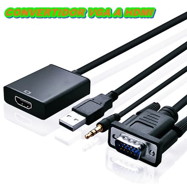 Imagen de Convertidor de Video VGA a Hdmi 1080p verde/negro YMB
