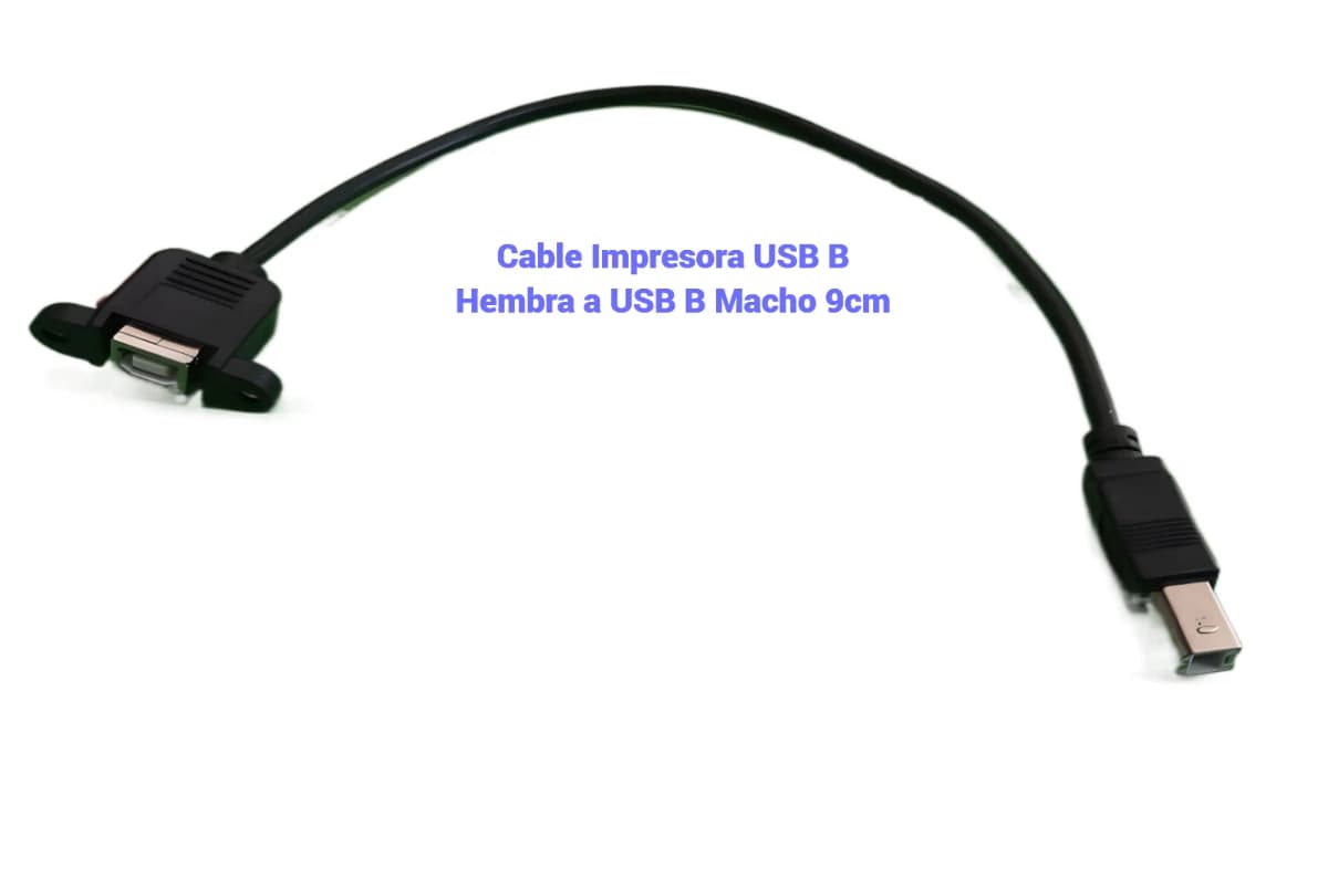 Imagen de Cable Extensor Impresoras USB B macho a USB B Hembra 90 Mm Negro YXK010