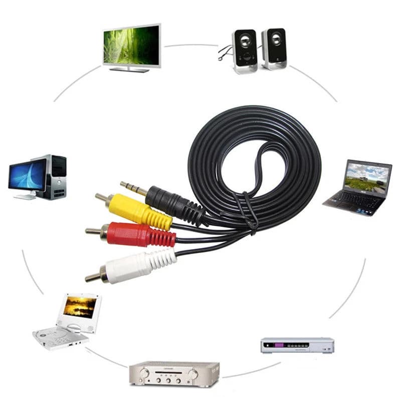 Imagen de Cable de Audio y Video de 3.5mm a 3 rca 6 pies SMT-4C-3RCA