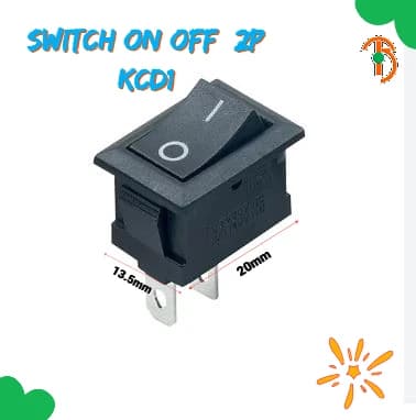 Imagen de Interruptor Mini On Off 3 Amperios 250 Voltios KCD11 13X8.5M