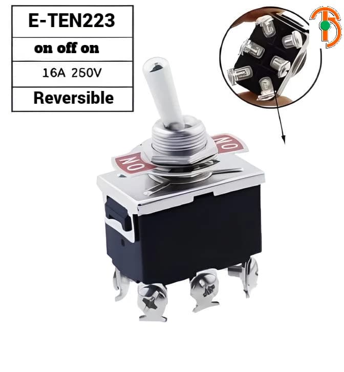 Imagen de Interruptor de Palanca Reversible (Switch Toggle) 6 Patas 16 Amperios TEN223 KL-223