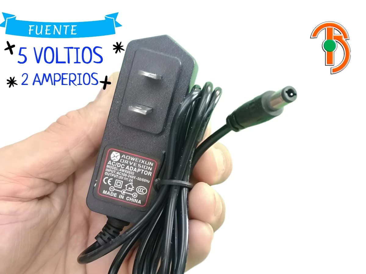 Imagen de Fuente de 5V a 2 Amperios Plug 5.5/2.1mm 100-240VAC 0520