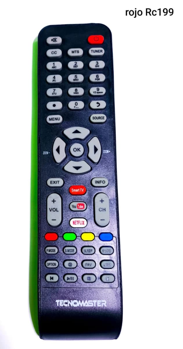 Imagen de Control remoto Tecnomaster NEFX,YTUBE ROJO RC199e