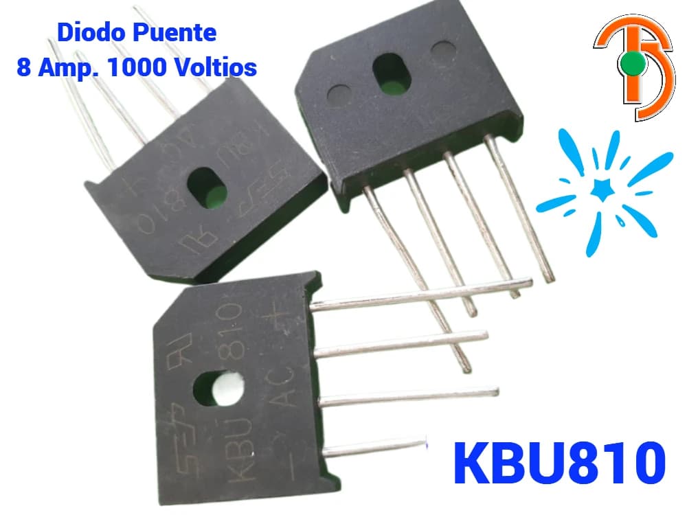 Imagen de Diodo Puente Sip 8 A 1000 V KBU810