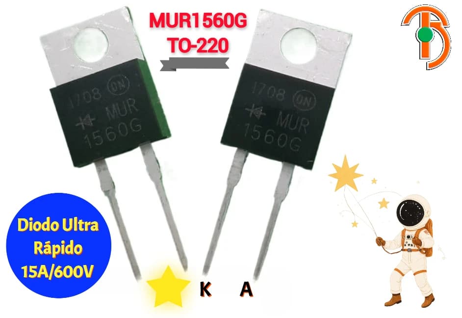 Imagen de Diodo Ultra Rápido Mur1560 15A/600V KA To-220