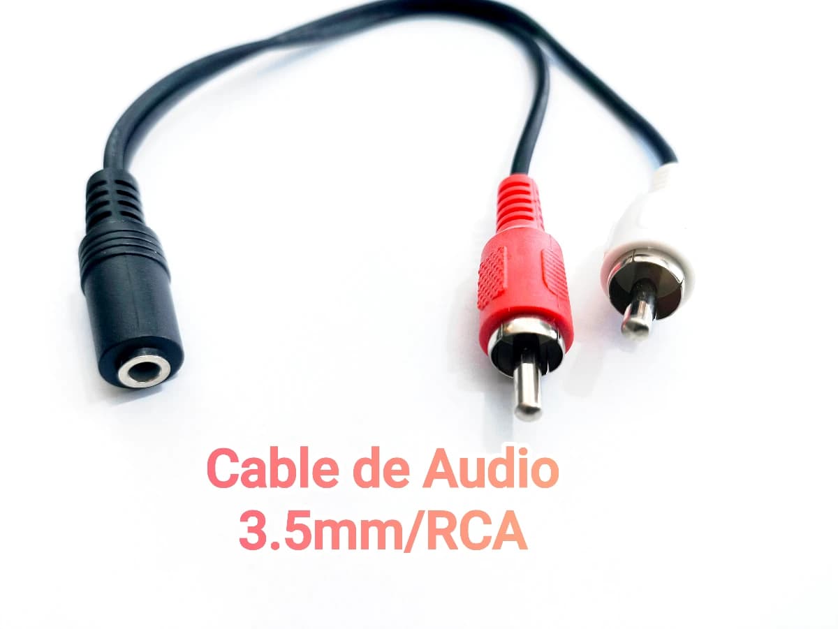 Imagen de Cable de Audio 3.5mm hembra a 2 rca Macho Roj y Blanco CV222-0-2