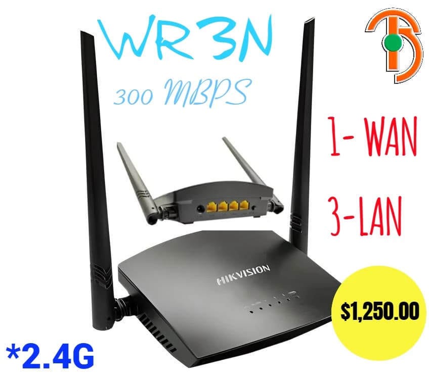 Imagen de Router Hikvision 300 mbps Multimodo Wan Lan DS-3WR3N
