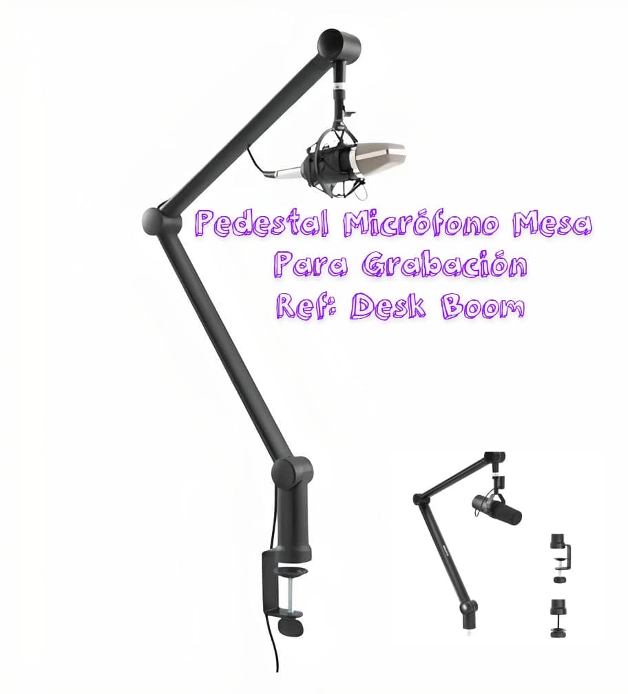 Imagen de Pedestal Soporte Para microfófonos De Mesa Prolok con Boom Desk Boom