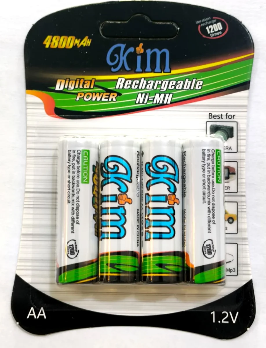 Imagen de Bateria AA Recargable KIM NI-MH 1200Mah 1.2V Blister de 4 uds.