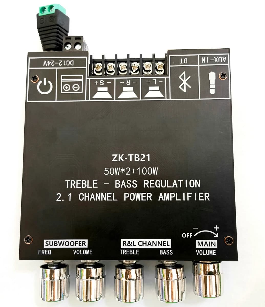 Amplificador de Audio 2.1 con Bajo 50+50+100W ZK-TB21 ( Envío Gratis Vimenpaq)