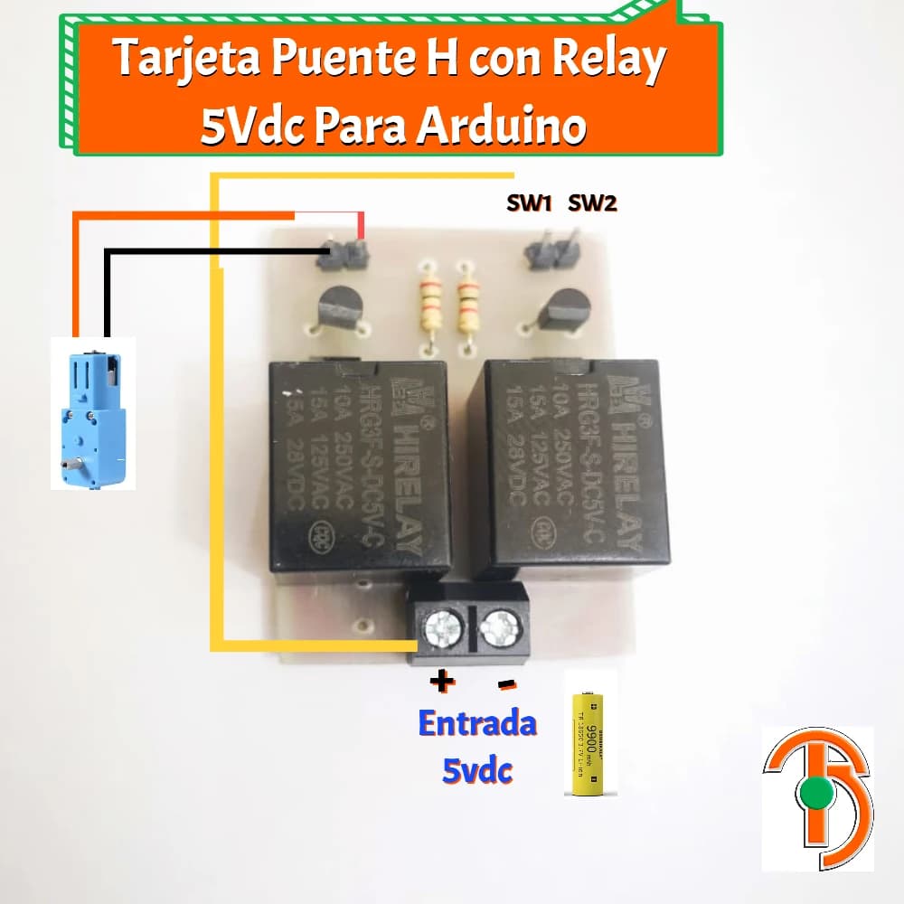 Imagen de Tarjeta Puente H Dual Switch Un Motor Reversa 5 Voltios ( pcbcc)